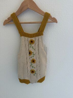 Wild Wawa Knit Sunflower Romper